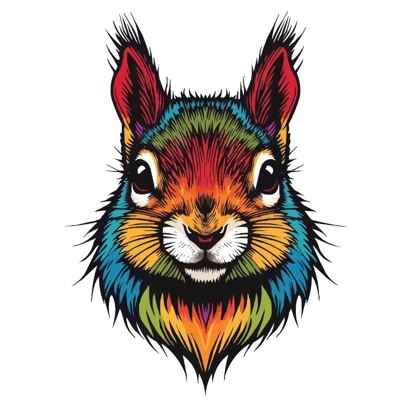 Buntes Eichhörnchen tierische Farbexplosion