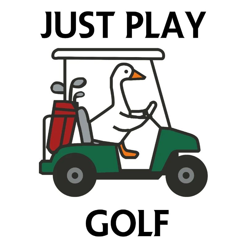 Jouez simplement au golf : Un canard dans une voiturette de golf