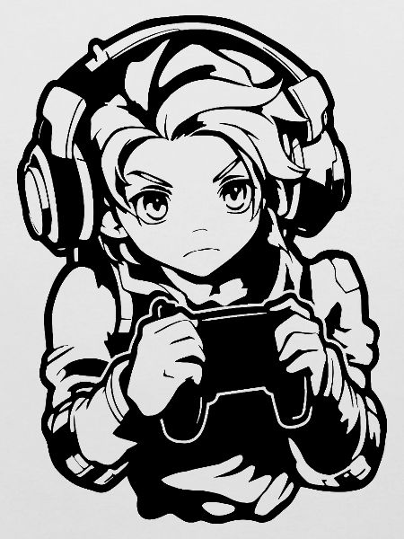 Gaming Junge Skizze