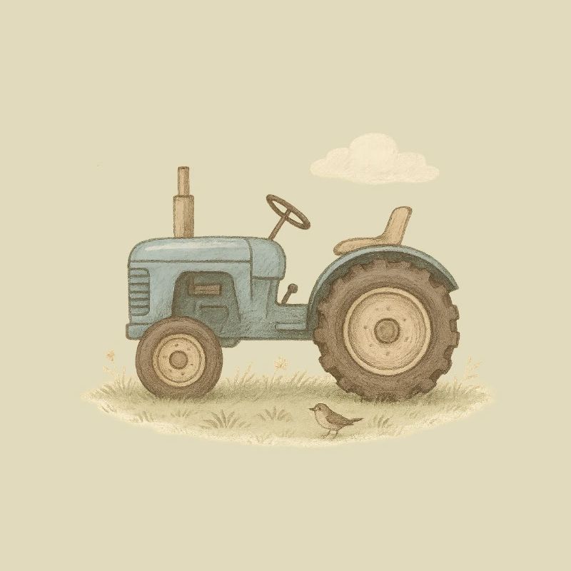 Blauer Oldtimer-Traktor