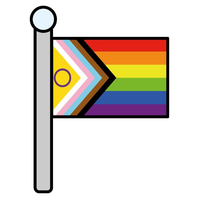 Inclusive Progress Pride flag pole