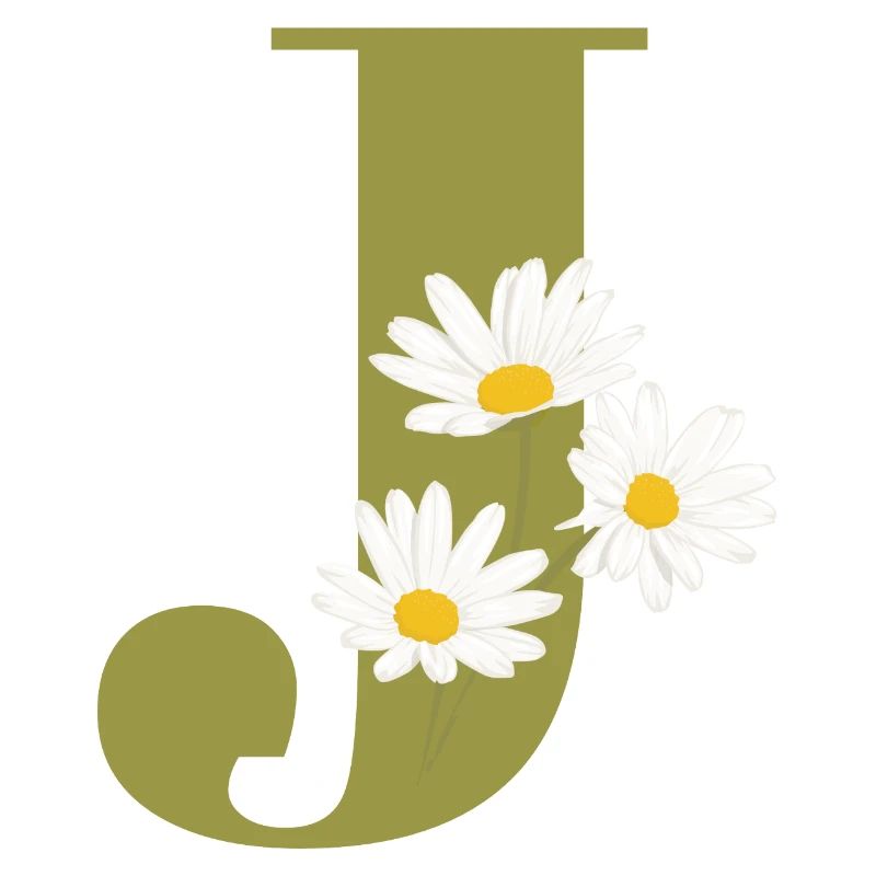 Buchstabe j Grüne Gänseblümchen