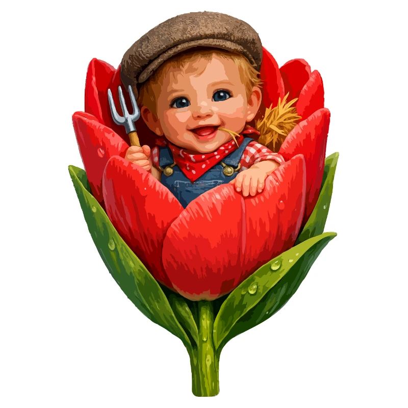 Bébé dans Tulip Bud