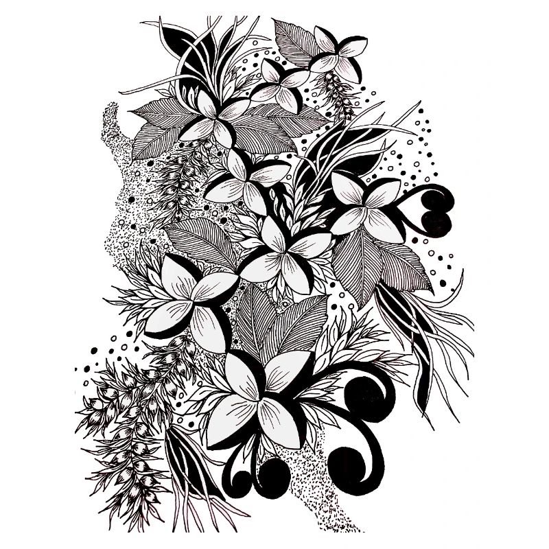 Lignes de fleurs monochromes