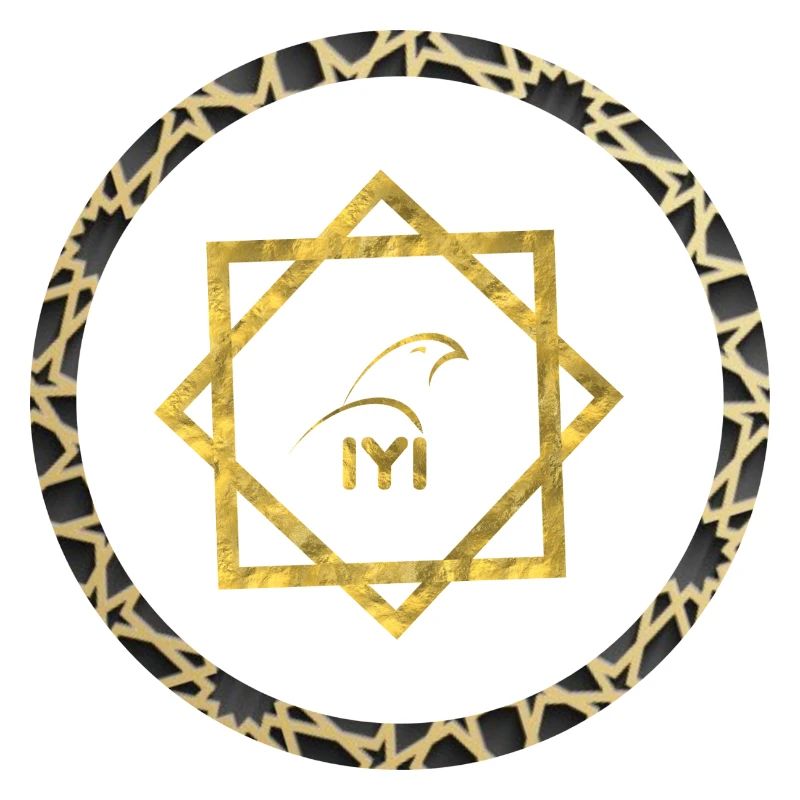 Geometric gold logo with pattern frame