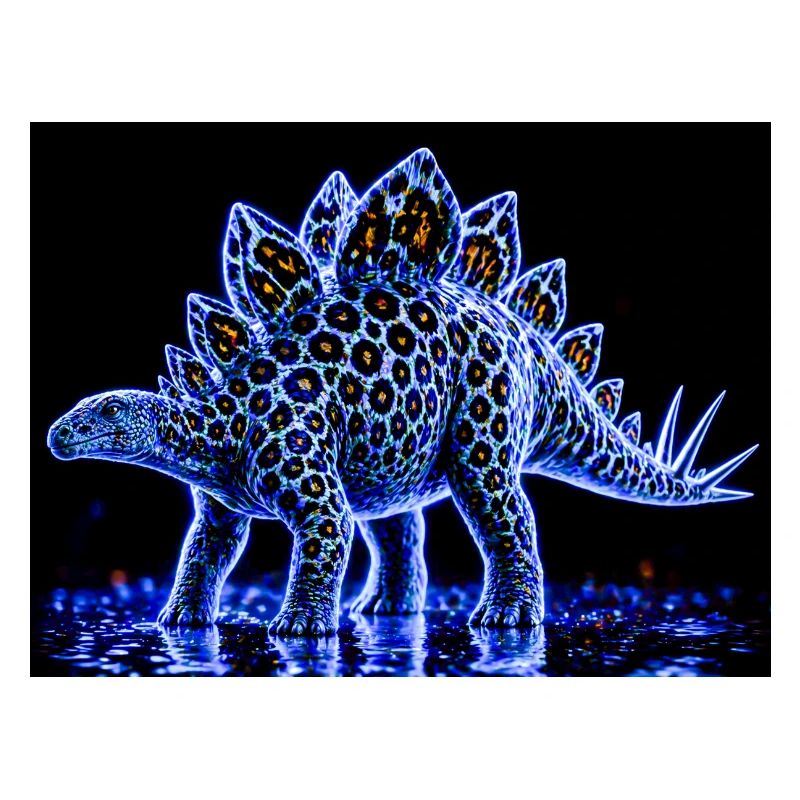 Neon Stegosaurus Glow Pattern
