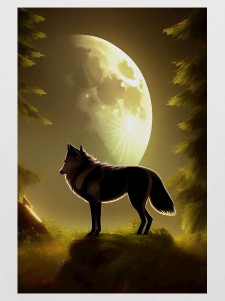 Wolf und Mond
