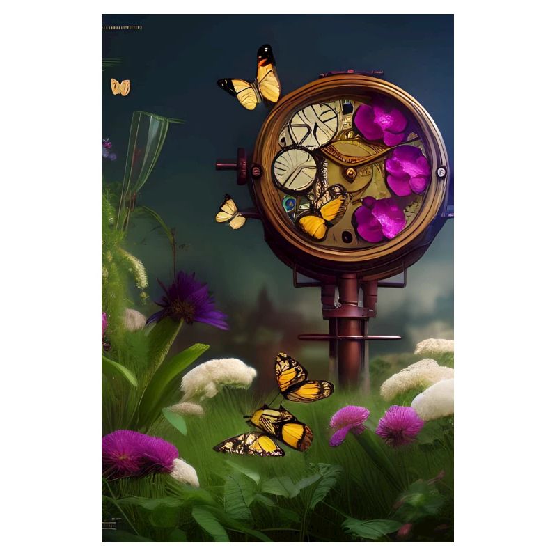 Fleurs et papillon
