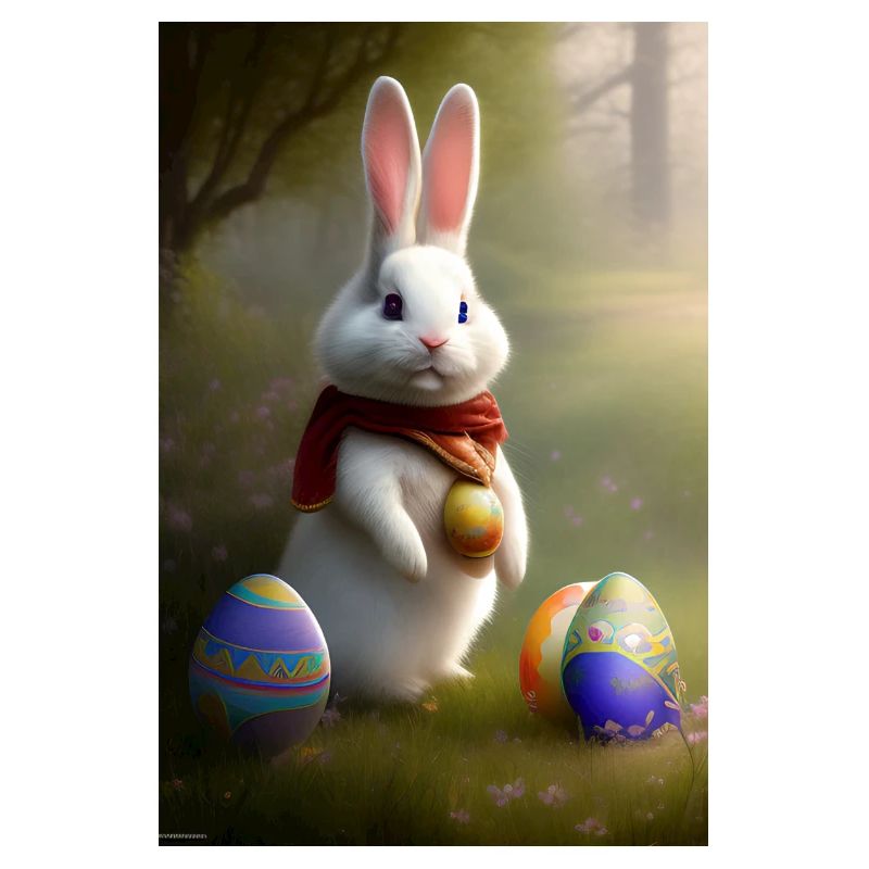 Lapin de Pâques avec œufs de Pâques