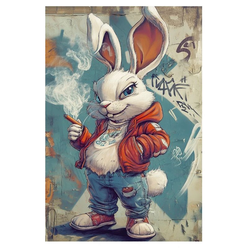 Sweat à capuche Graffiti Bunny