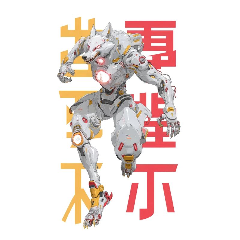 Futuristischer Wolf Mecha-Design
