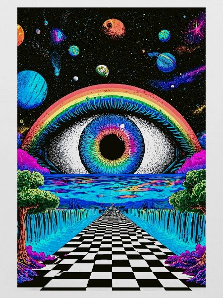 Psychedelische Reise ins All