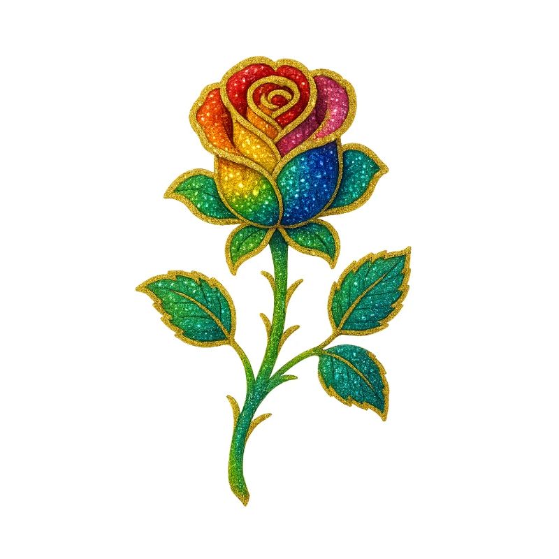 Regenbogen-Glitzer-Rosen-Design
