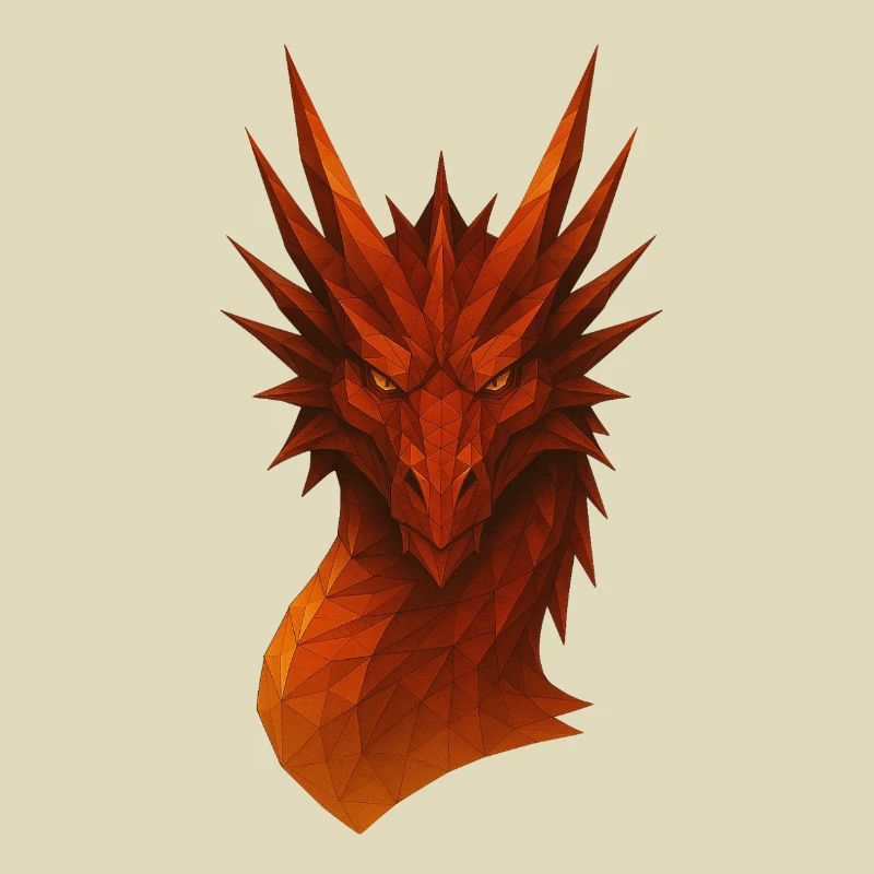Flammender Lowpoly Drache