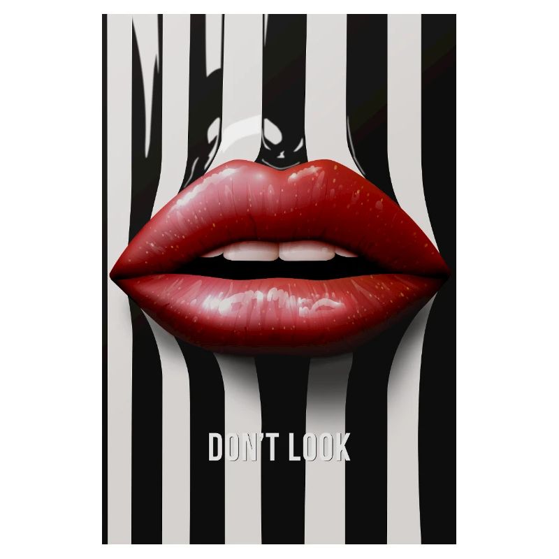 Don't Look Lips Statement Design