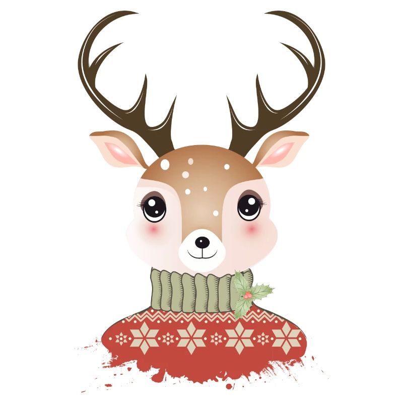 niedlicher schicker Hirsch mit Weihnachtspullover