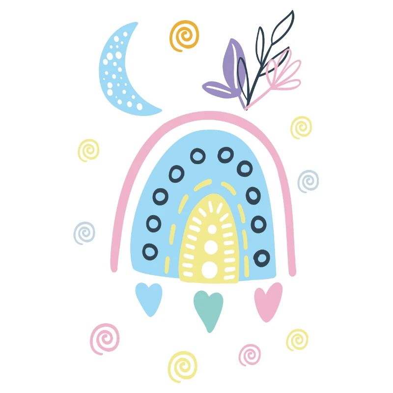 Pastel Rainbow Doodle Arch