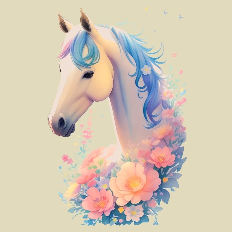 Cheval fleur