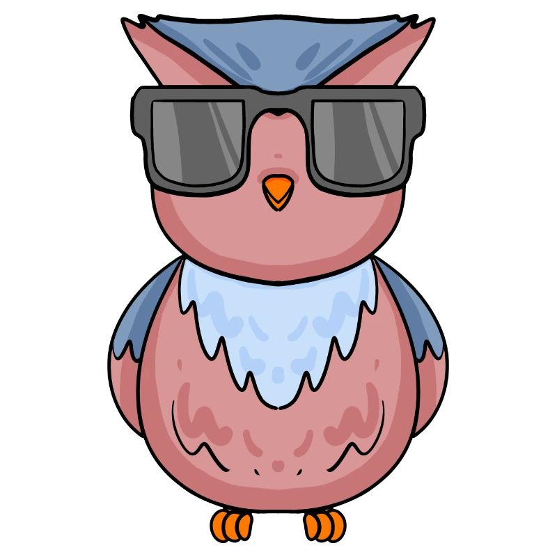 coole Eule mit Sonnenbrille