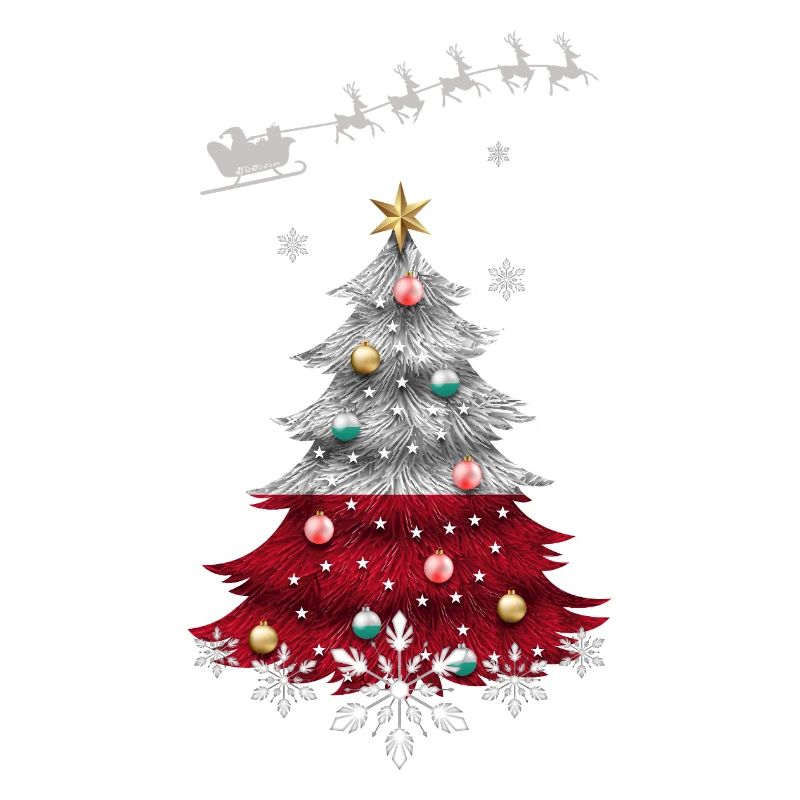 Weihnachtsbaum mit polnischer Flagge
