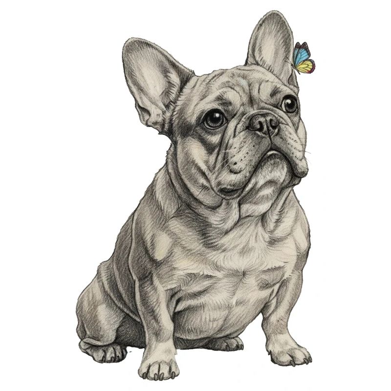 Bouledogue avec accent papillon