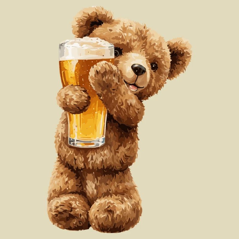 Bärchen mit Bierglas Bierchen Teddybär