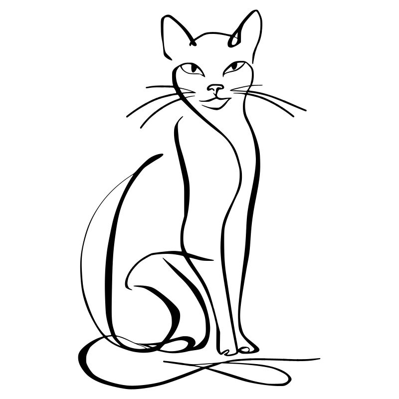 Dessin au trait de chat