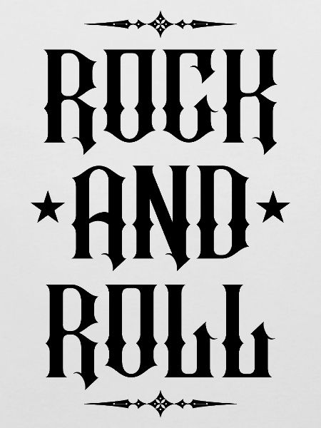 Rock'n'Roll-Gotik-Typografie-Design