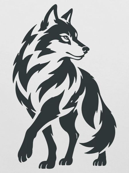 Geometrischer Wolf – Silhouette