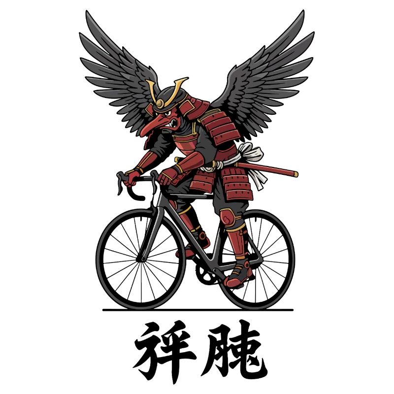 Winged Samurai on Bicycle