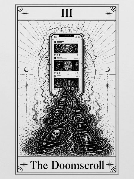 Endlos scrollen | Tarotkarte | Doomscrolling