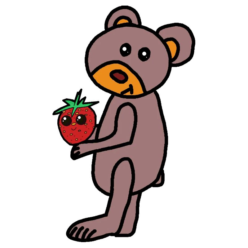 Teddy Teddys Kind Bär  Erdbeere