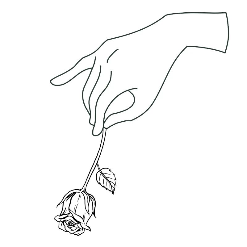 Main avec fleur