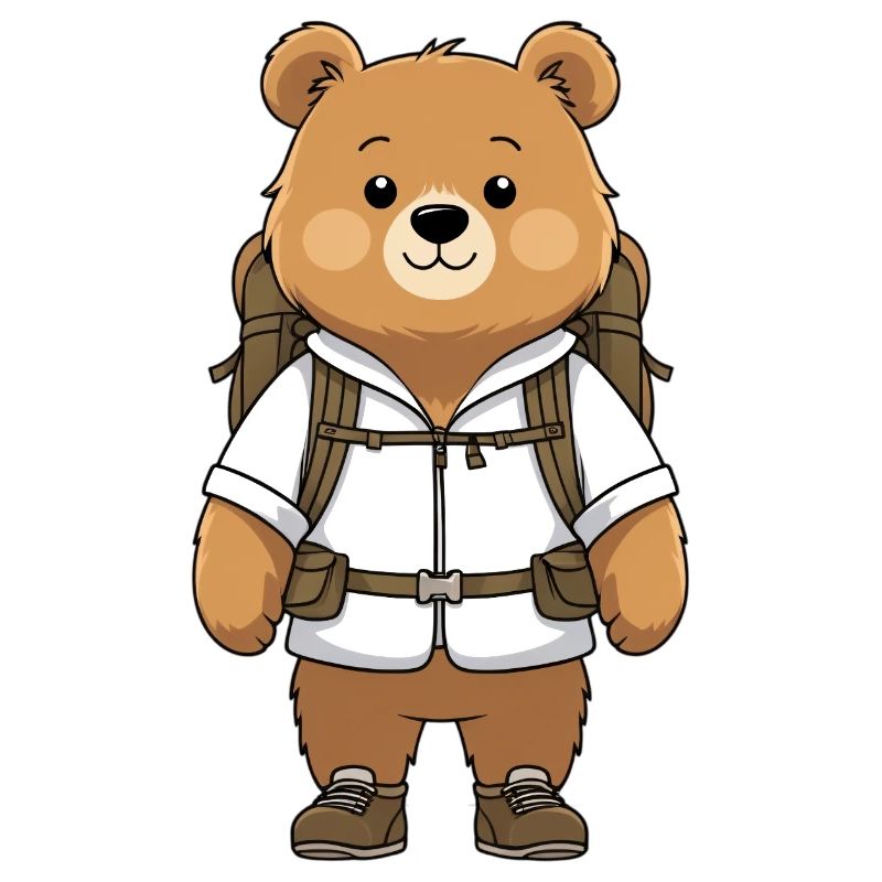Adventure bear with backpack