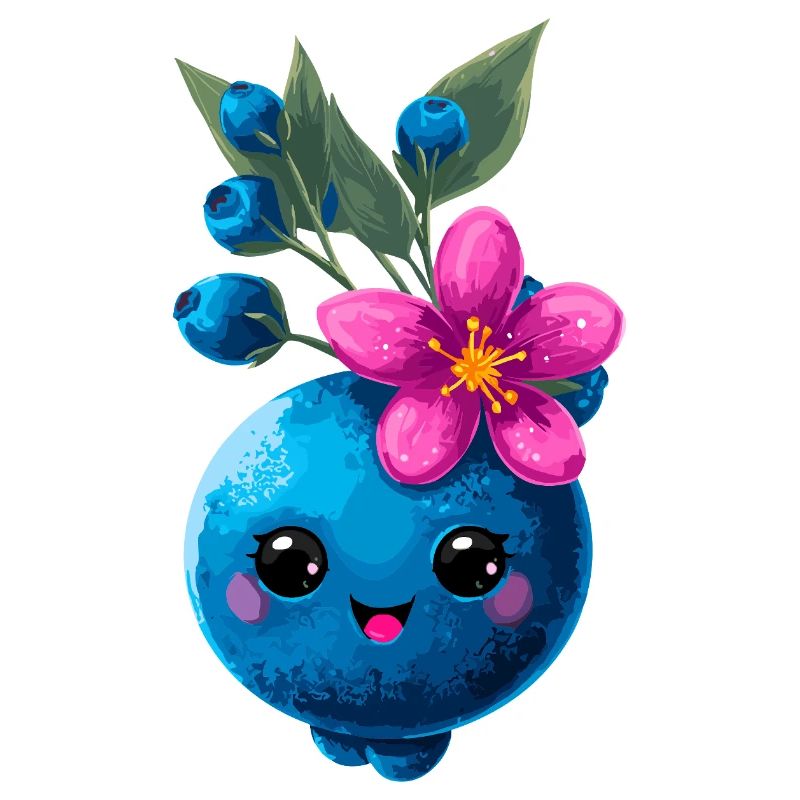 Blauer Beerenfreund mit Blüte