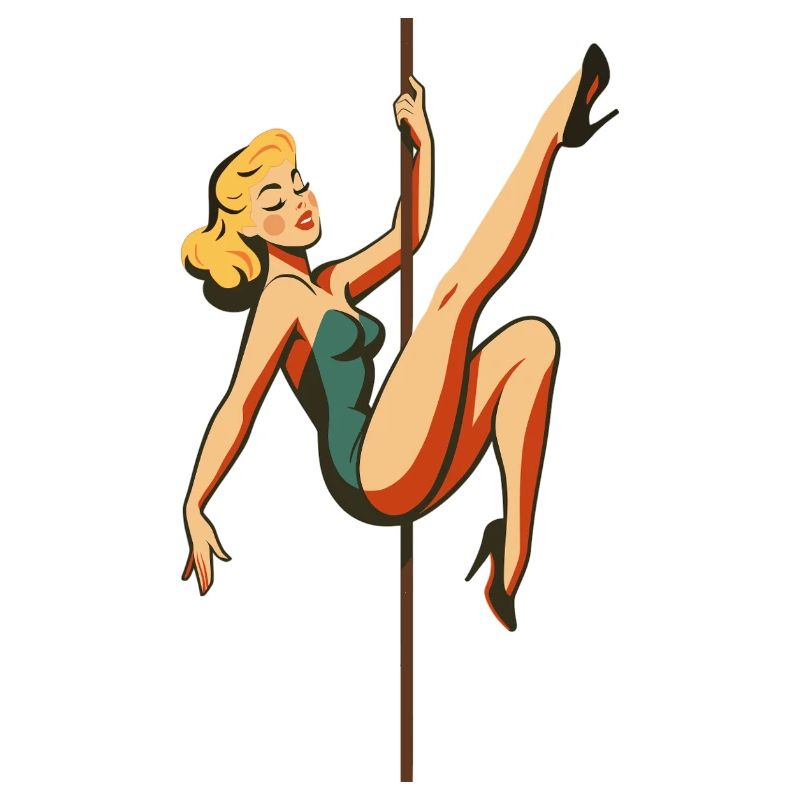 Pole Dance Pole Dancer Blonde Retro 50s Gift