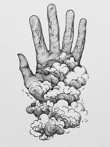 Hand in the clouds