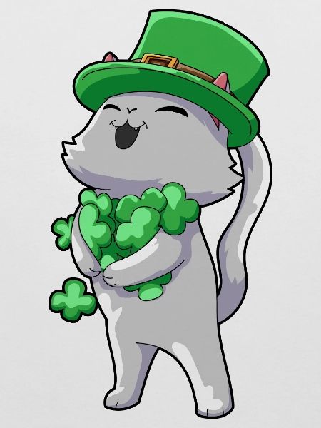 Katze Kleeblatt Glück