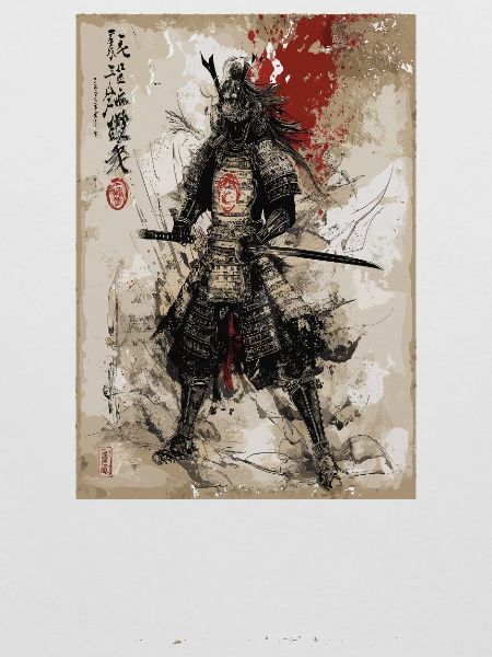 Samurai-Krieger in traditioneller Rüstung