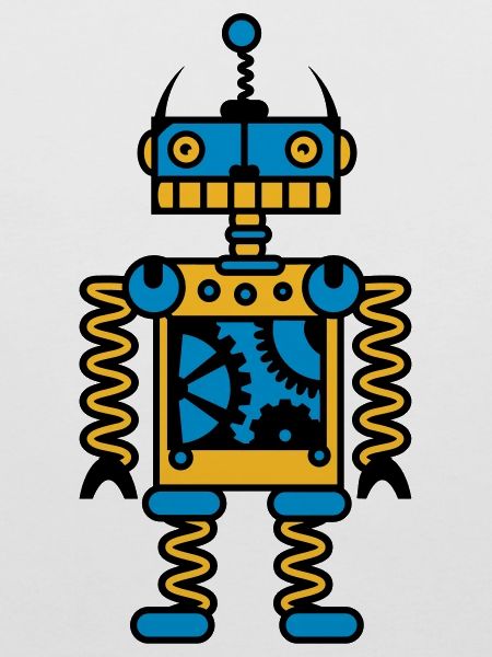 Ein Roboter mit Zahnräder