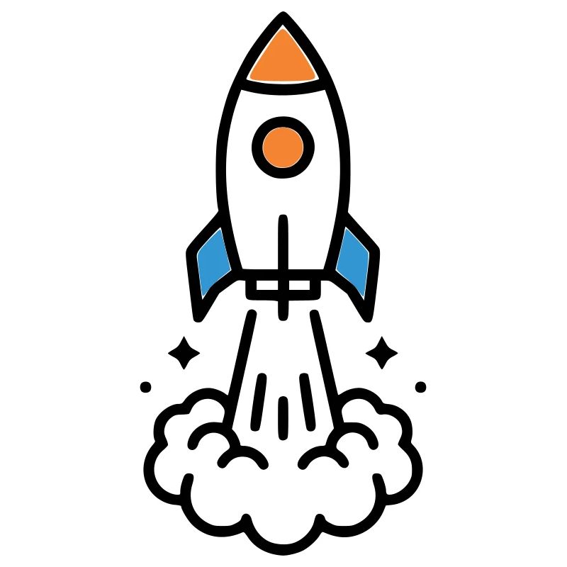 Rocket Launch Space Comic
