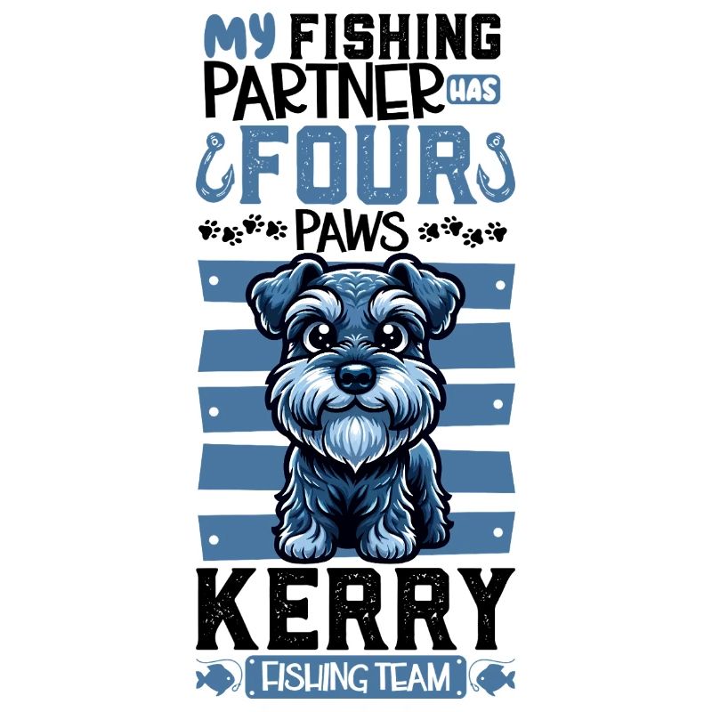 Pêche et Kerry Blue Terrier