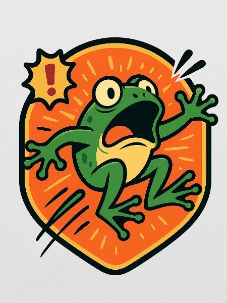Badge Panic Frog