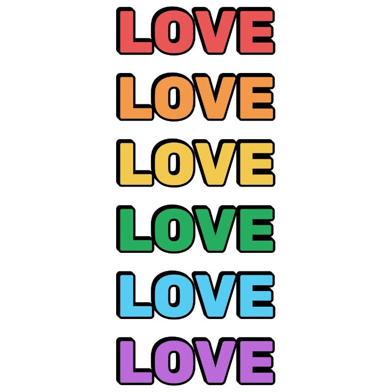 Rainbow Love Word Pattern