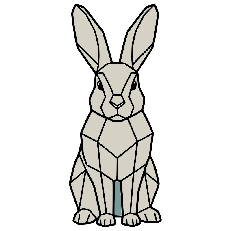 Geometric Bunny Low Poly Modern