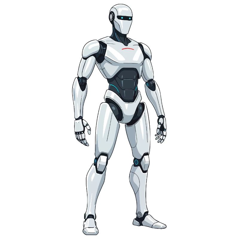 Weißer SciFi-Kampfroboter