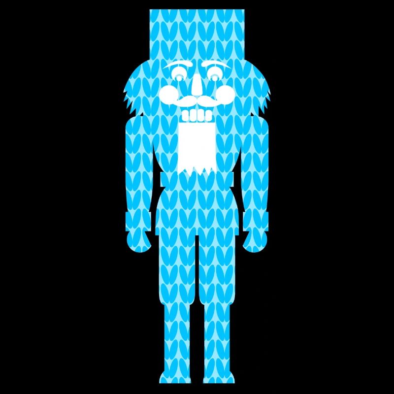 Nussknacker Strickmuster Muster blau Weihnachten