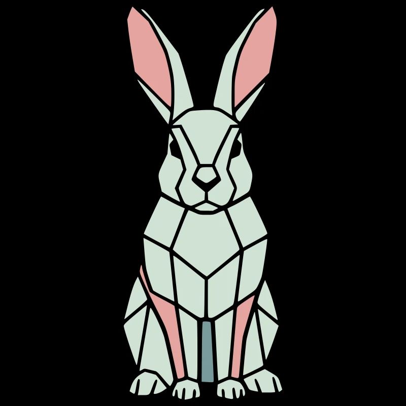 Geometrischer Hase Low Poly Modern