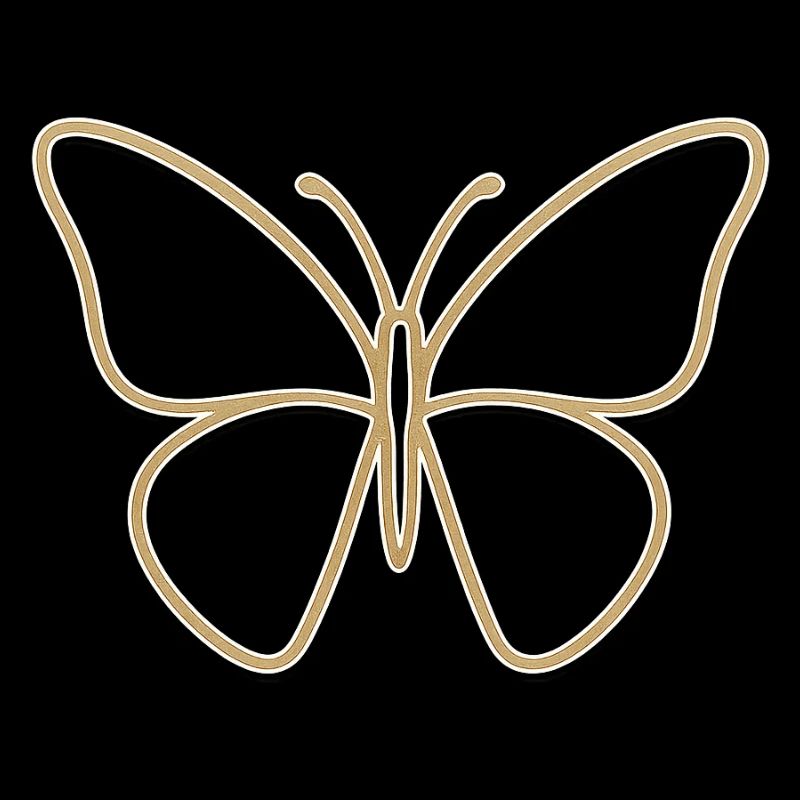 Silhouette papillon doré