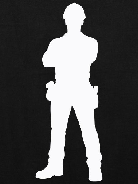 Silhouette ouvrier du bâtiment
